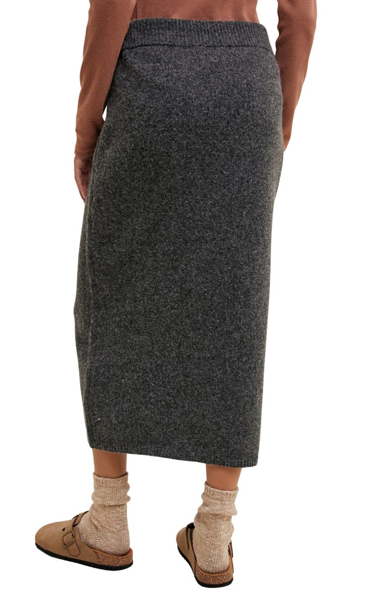 WISHLIST Brushed Knit Sweater Midi Skirt, Alternate, color, Charcoal