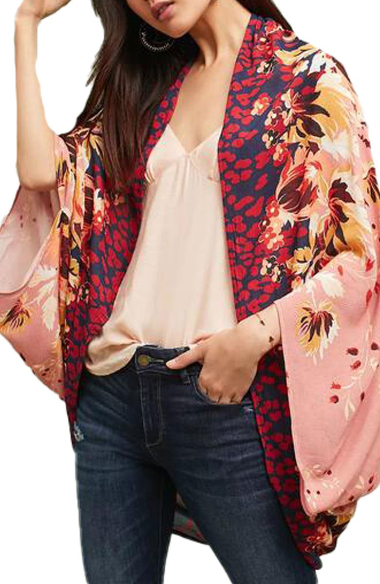 SAACHI Abstract Floral Print Topper, Main, color, Pink