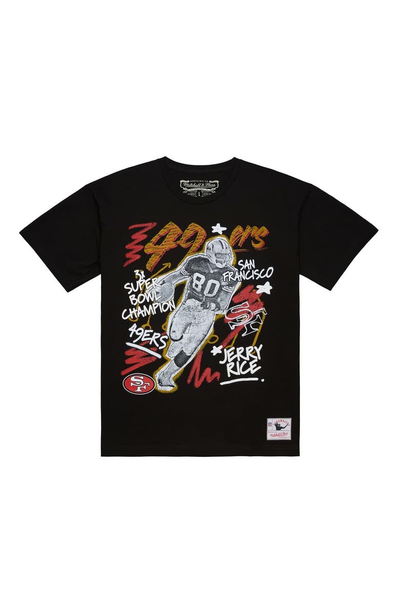 Mitchell & Ness Men's Mitchell & Ness Jerry Rice Black San Francisco 49ers Chalked Up Player Graphic T-Shirt, Main, color, Black