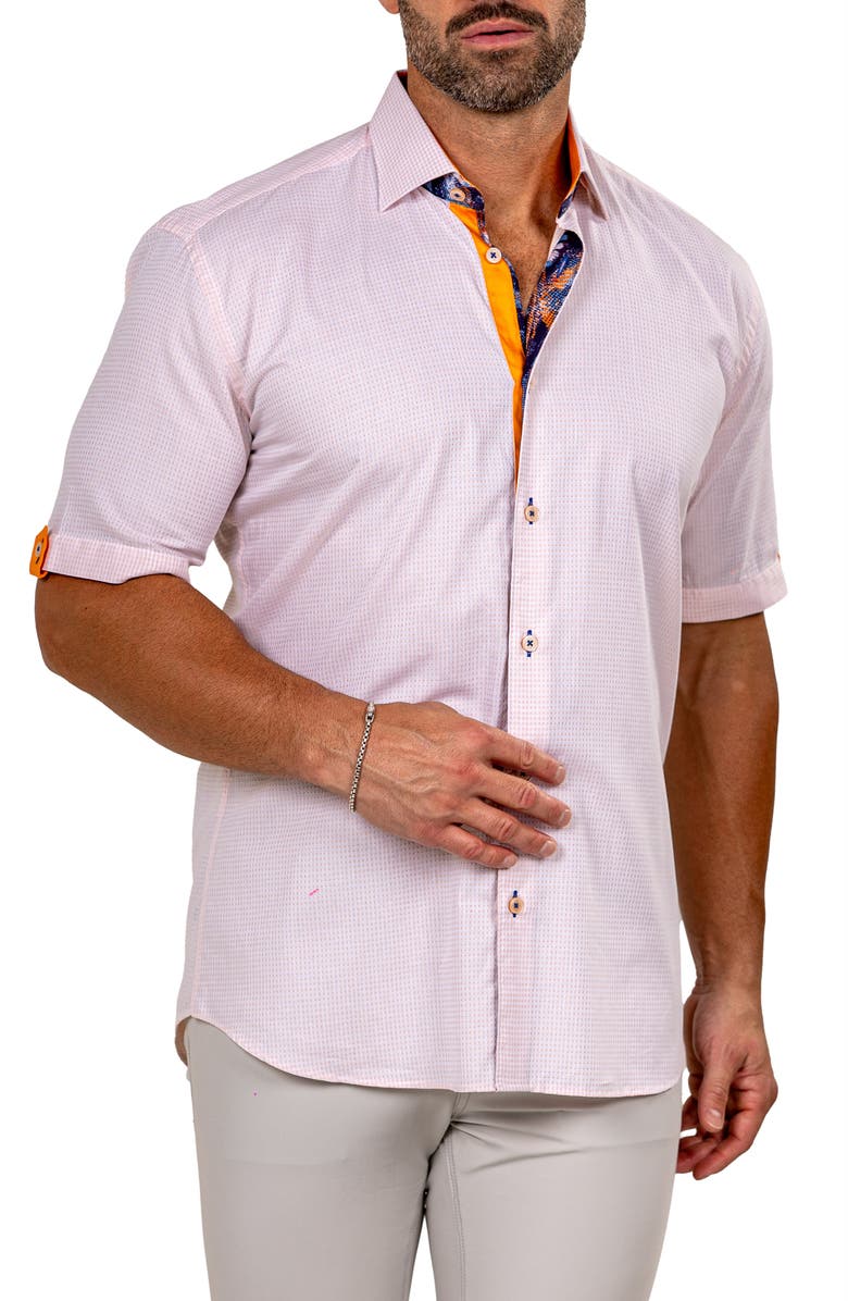 Maceoo Galileo Marthy Short Sleeve Cotton Button-Up Shirt, Alternate, color, 