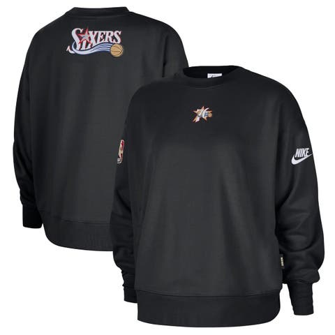 Women's Nike Black Philadelphia 76ers Classic Edition Hardwood Classics Premium Phoenix Fleece Sweatshirt