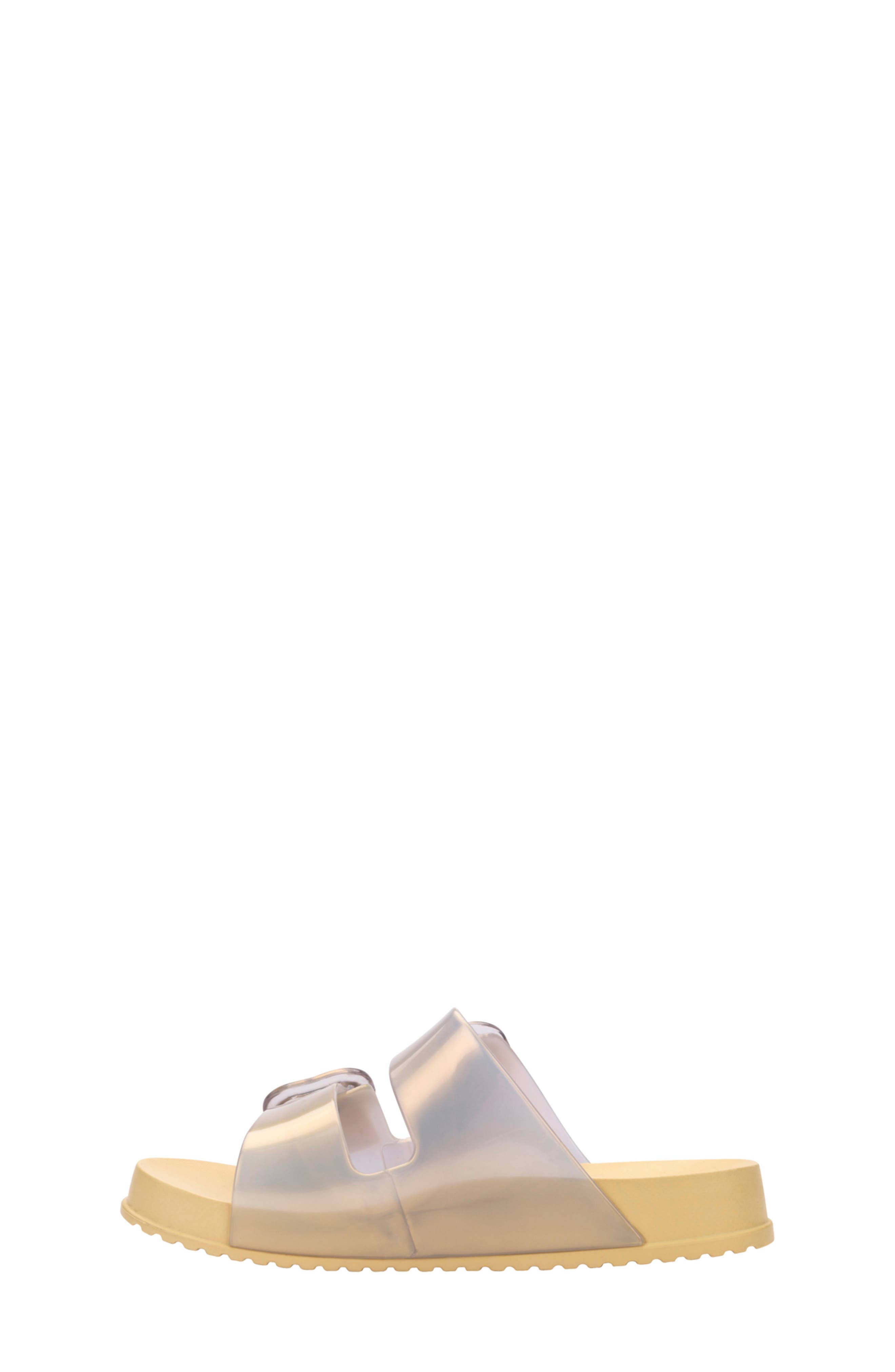 Mini Melissa Kids' Mini Cozy Slide Sandal, Alternate, color, Pearly Yellow