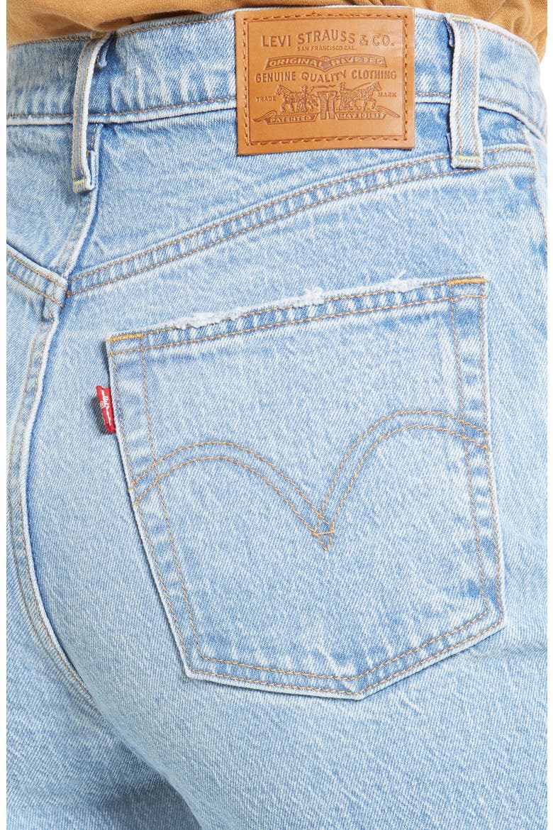 Levi’s® Ribcage Ripped High Waist Ankle Straight Leg Jeans, Alternate, color, SAMBA DONE