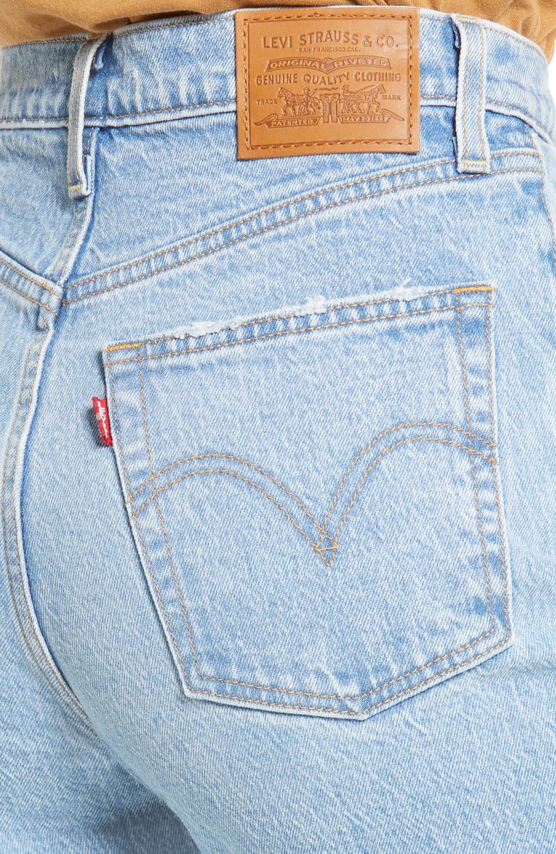 Levi's<sup>®</sup> Levi’s<sup>®</sup> Ribcage Ripped High Waist Ankle Straight Leg Jeans, Alternate, color,