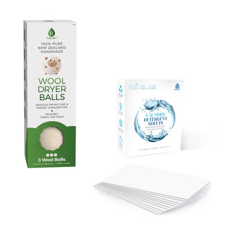 Detergent Sheets & New Zealand Wool Dryer Balls Set