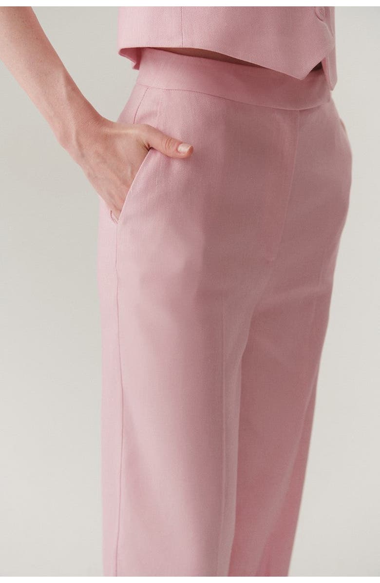 Exquise Nevaeh Fit Linen Trousers, Alternate, color, Pink