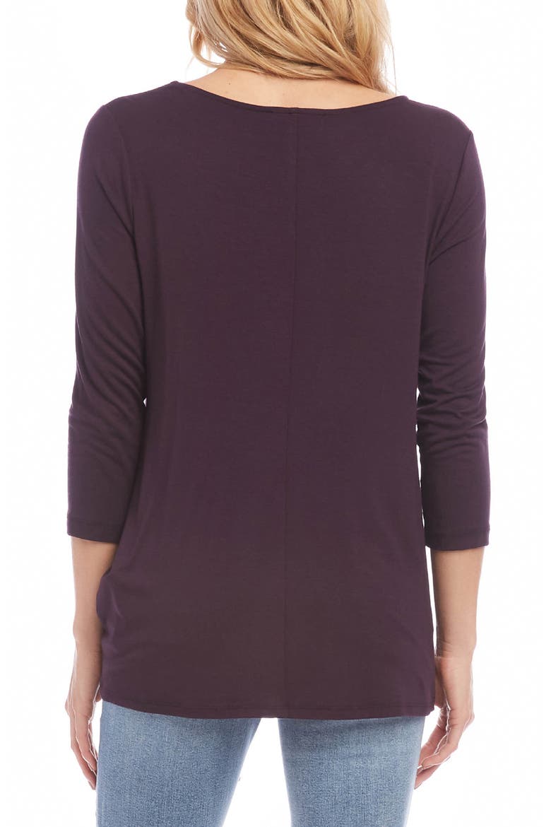 Tie Front Top, Alternate, color, EGGPLANT