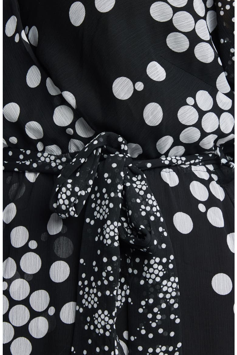 Dayla Spot Faux Wrap Dress, Alternate, color, BLACK/ MILK