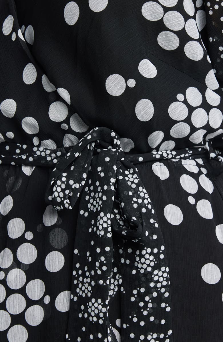 Estelle Dayla Spot Faux Wrap Dress, Alternate, color, Black/ Milk