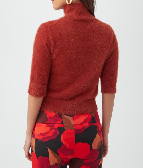 Trina Turk Mali Fuzzy Sweater In Mahogany
