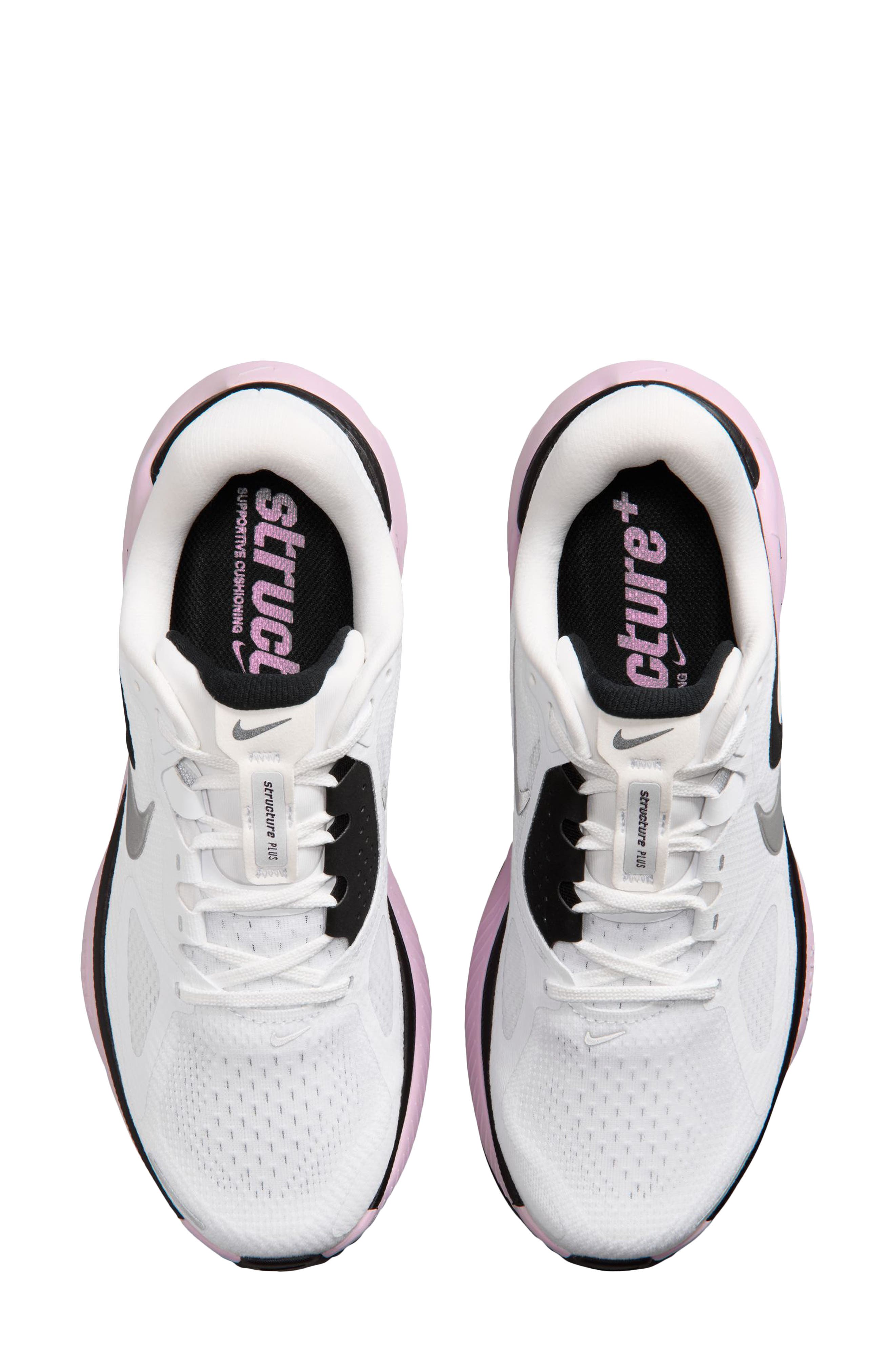 Structure Plus Running Shoe, Alternate, color, WHITE/ SILVER-BLACK