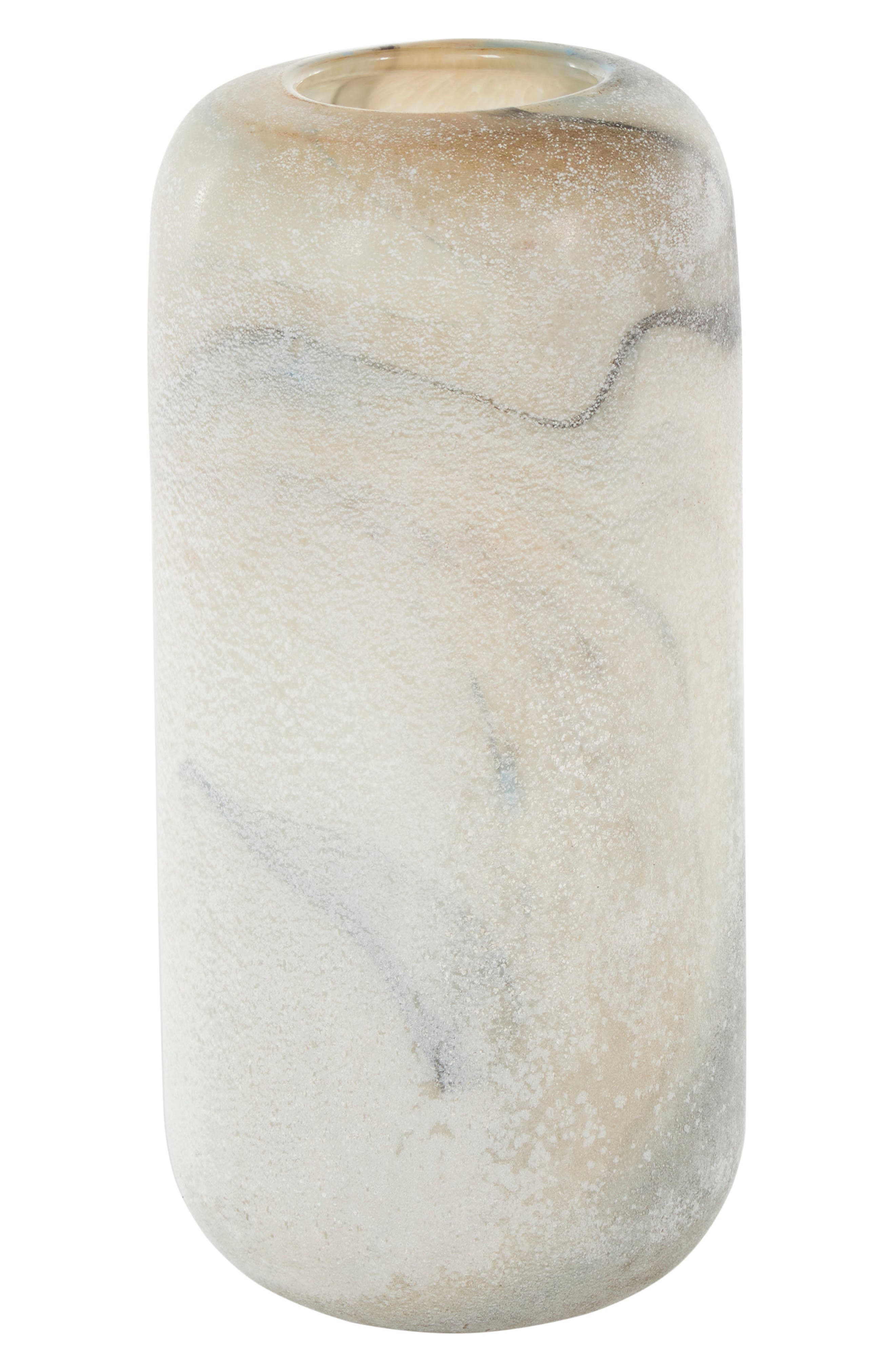 GINGER BIRCH STUDIO Cream Glass Vase