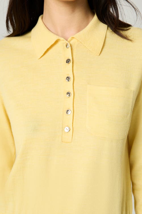 Nocturne Relaxed Polo Knit Sweater In Yellow