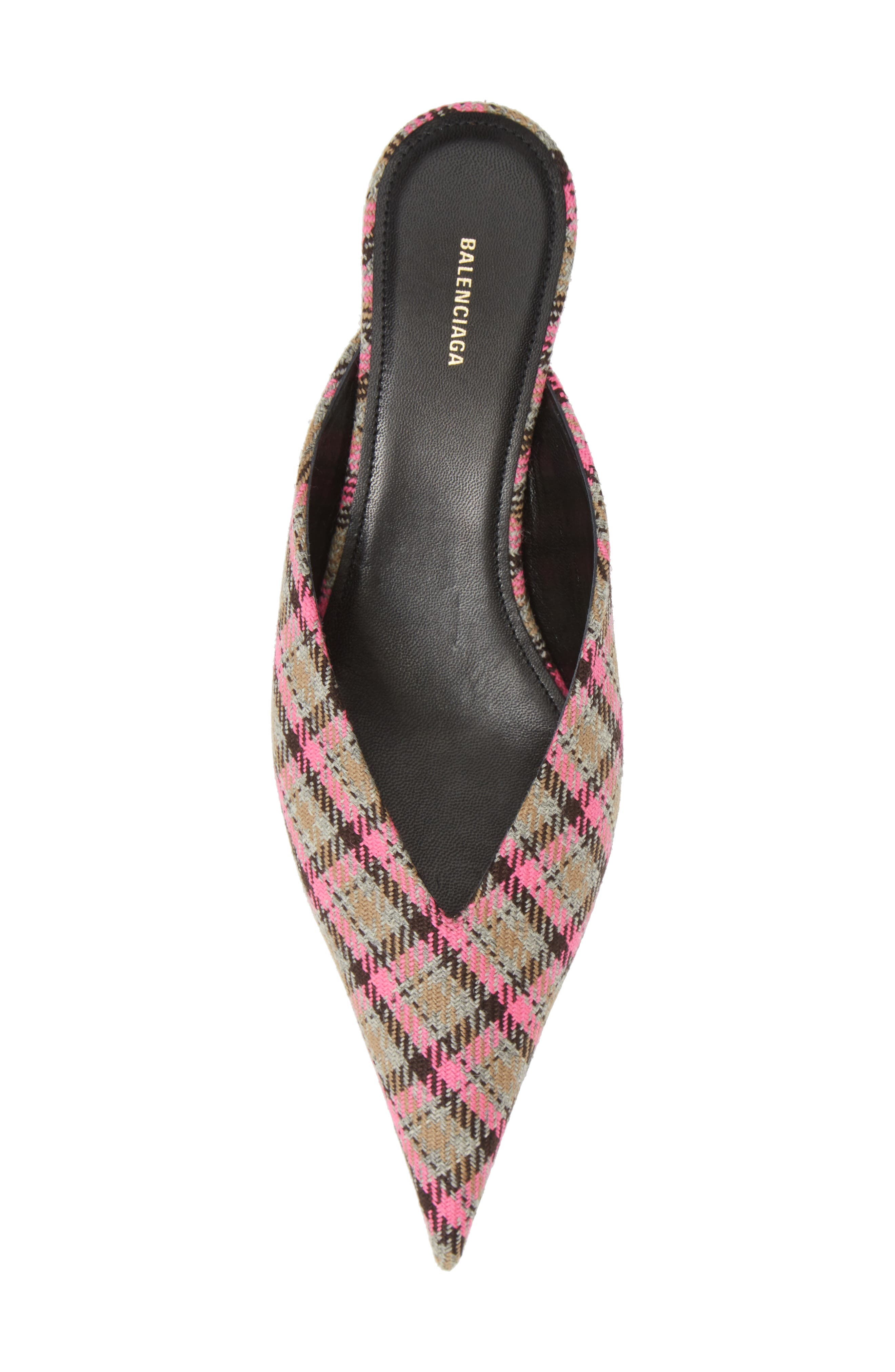 Balenciaga Plaid Pointy Toe Mule, Alternate, color, 