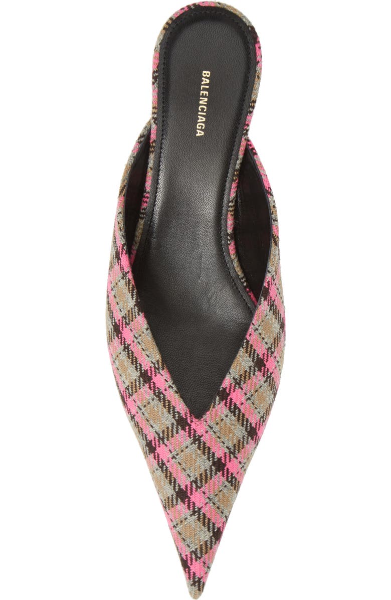 Balenciaga Plaid Pointy Toe Mule, Alternate, color,