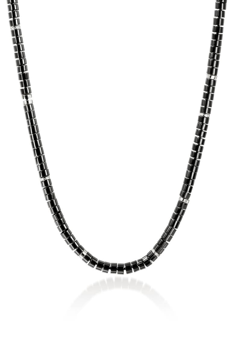 Heishi Beaded Necklace, Main, color, SILVER