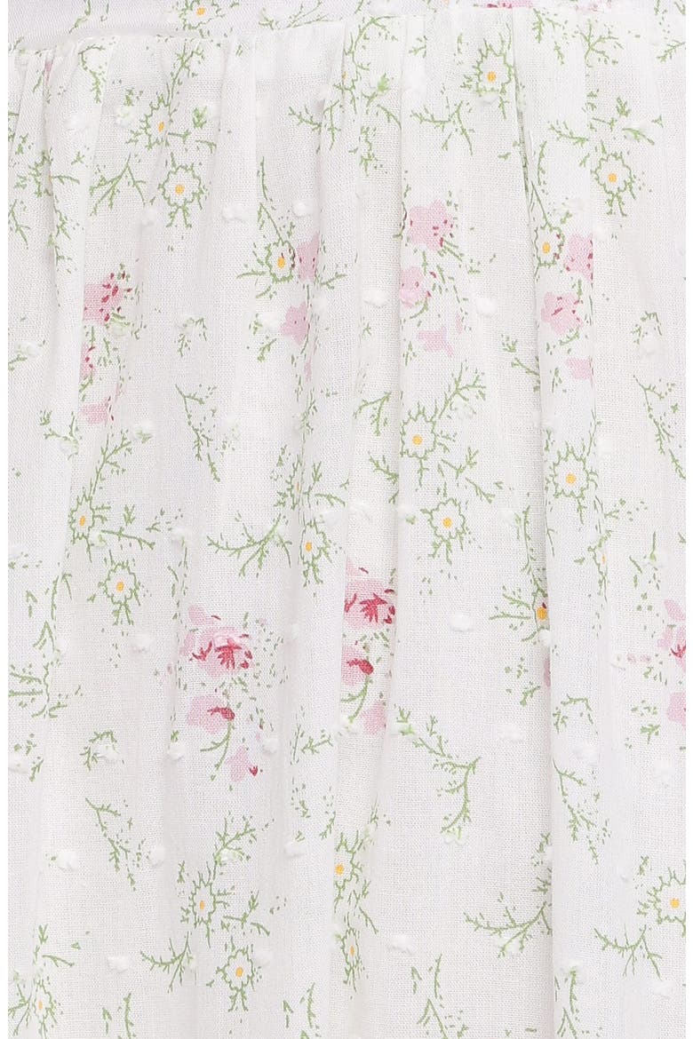 Kimlee Floral Print Swiss Dot Midi Dress, Alternate, color, GARDEN DITSY