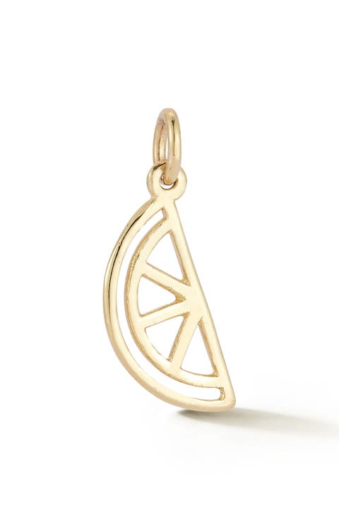 14K Gold Citrus Charm