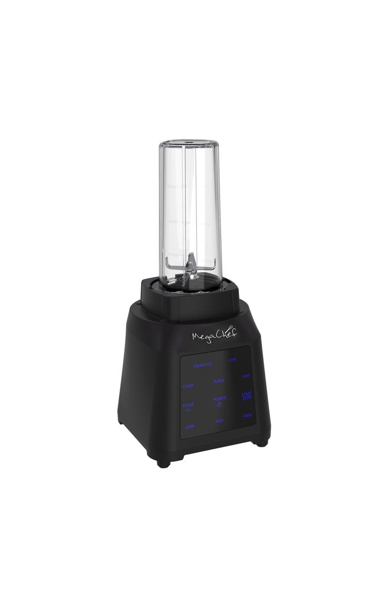 Megachef 8 Cup Blender with 5 Cup Food Processor and Two 24 Ounce On-The-Go Cup Combo Set, Alternate, color, Black