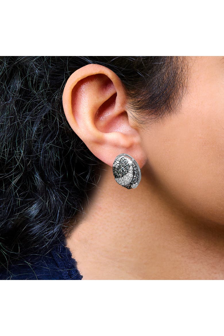14K White Gold 2ct. TDW White and Treated Blue Diamond Earrings, Alternate, color, White