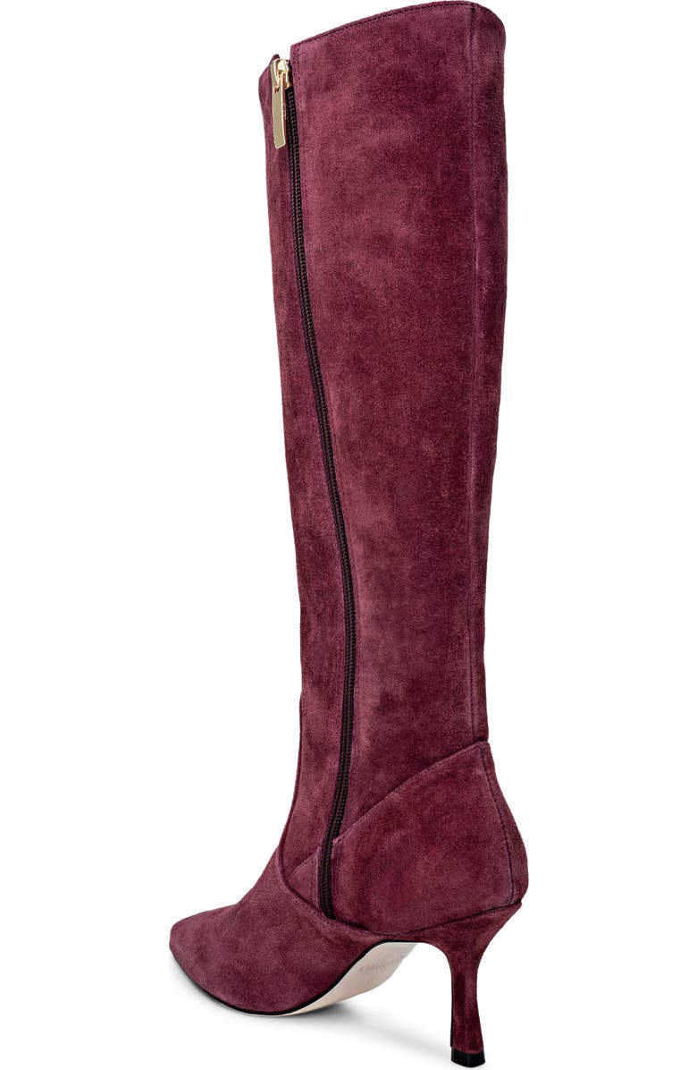 L'AGENCE Marya Knee High Boot, Alternate, color, Burgundy Suede