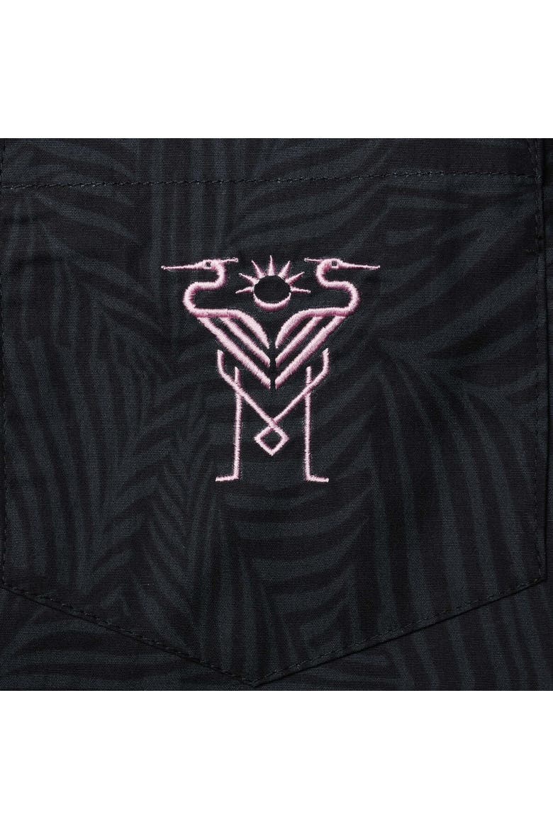 Men's The Wild Collective Black Inter Miami CF Abstract Palm Button-Up Shirts, Alternate, color, Black