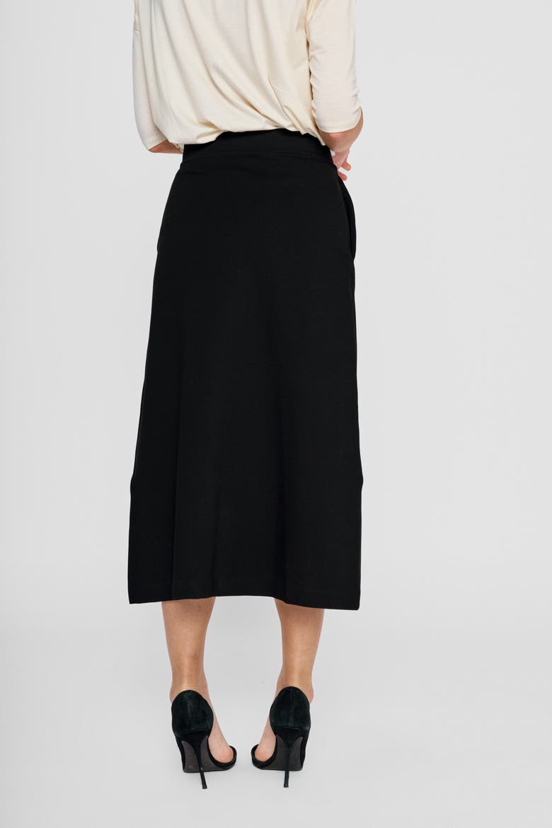 Amine Mid Slit Midi Skirt, Alternate, color, Black