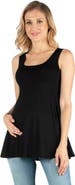 24seven Comfort Apparel Maternity Scoop Neck Sleeveless Tank Top