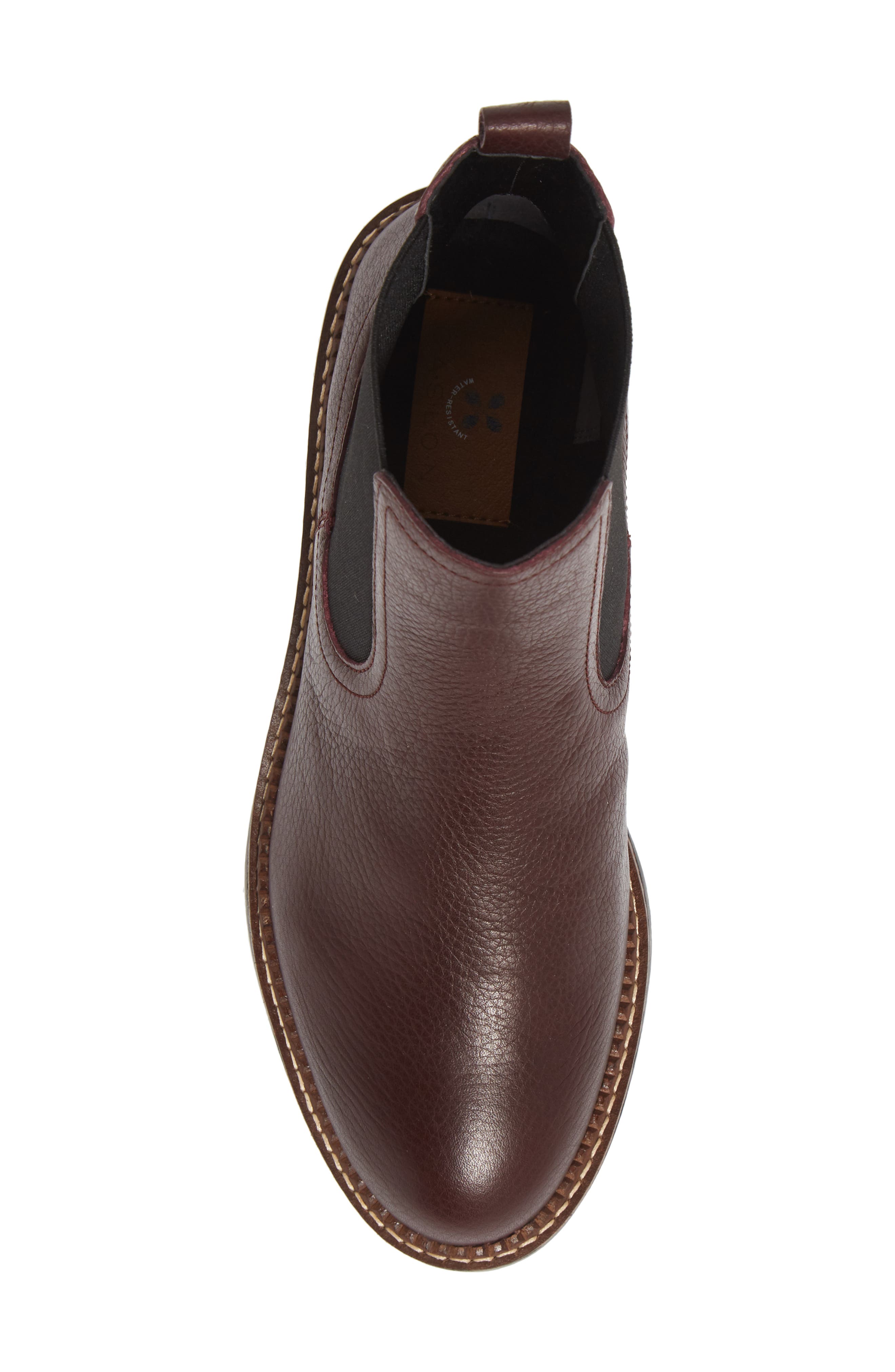 Miller Water Resistant Lug Chelsea Boot, Alternate, color, BURGUNDY