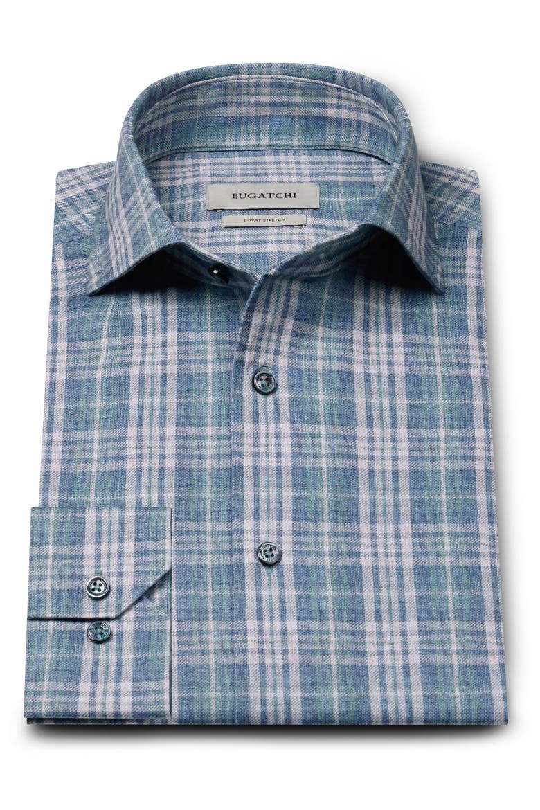 Devon OoohCotton® Plaid Button-Up Shirt, Alternate, color, TEAL