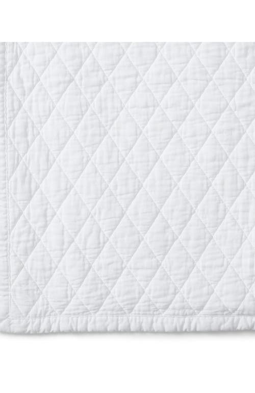 Lands' End Solid Diamond Double Voile Quilt In White