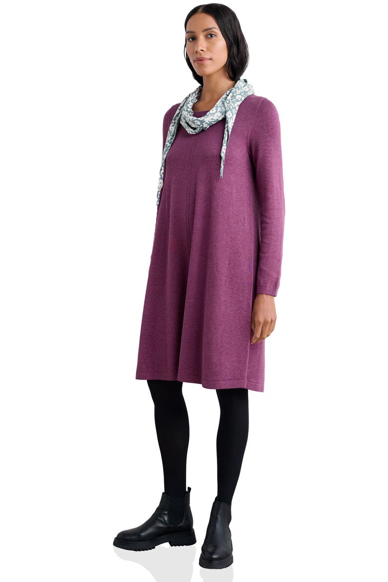 Long Sleeve Organic Cotton A-Line Sweater Dress, Alternate, color, SPRING HEATHER