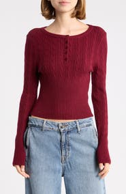 Madden Girl Cable Stitch Henley