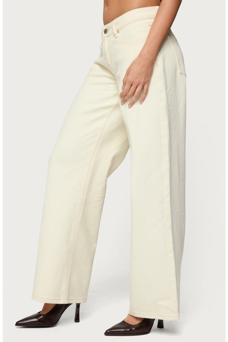 Roman Baggy Low Rise Wide Leg Jeans, Alternate, color, CREAM