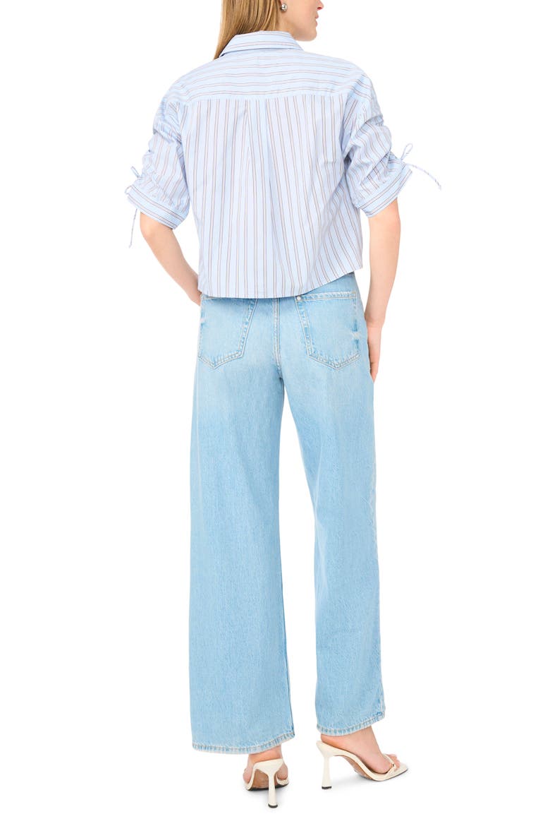 Gathered Sleeve Shirt, Alternate, color, XENON BLUE