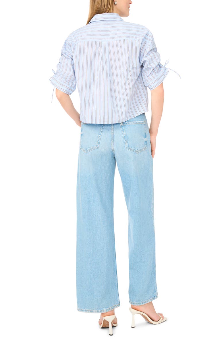 1.STATE Gathered Sleeve Shirt, Alternate, color, Xenon Blue