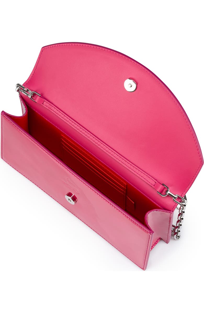 Christian Louboutin Loubi54 Patent Leather Clutch, Alternate, color, Pinup/ Silver