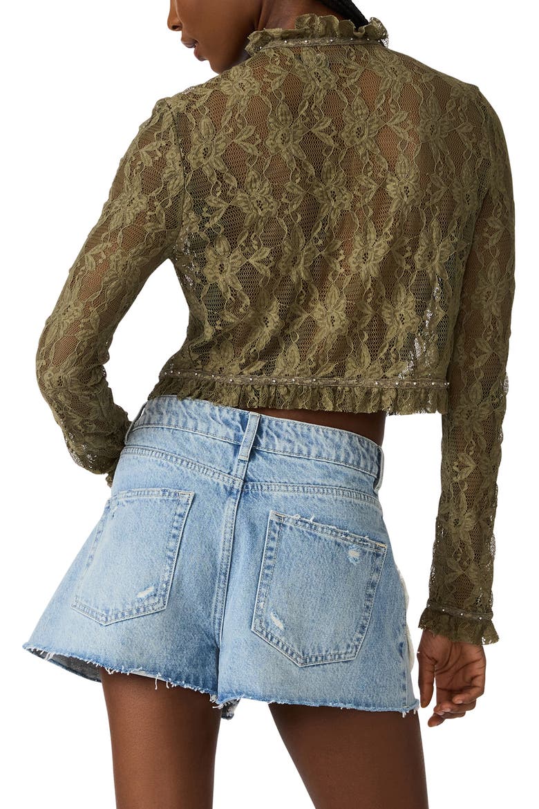 Linden Lace Crop Top, Alternate, color, MOUNTAIN GREEN
