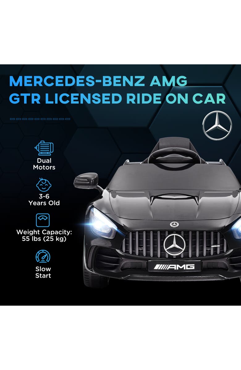 Qaba Mercedes-Benz AMG GTR 12V Kids Ride on Car with Remote Control, Alternate, color, Black
