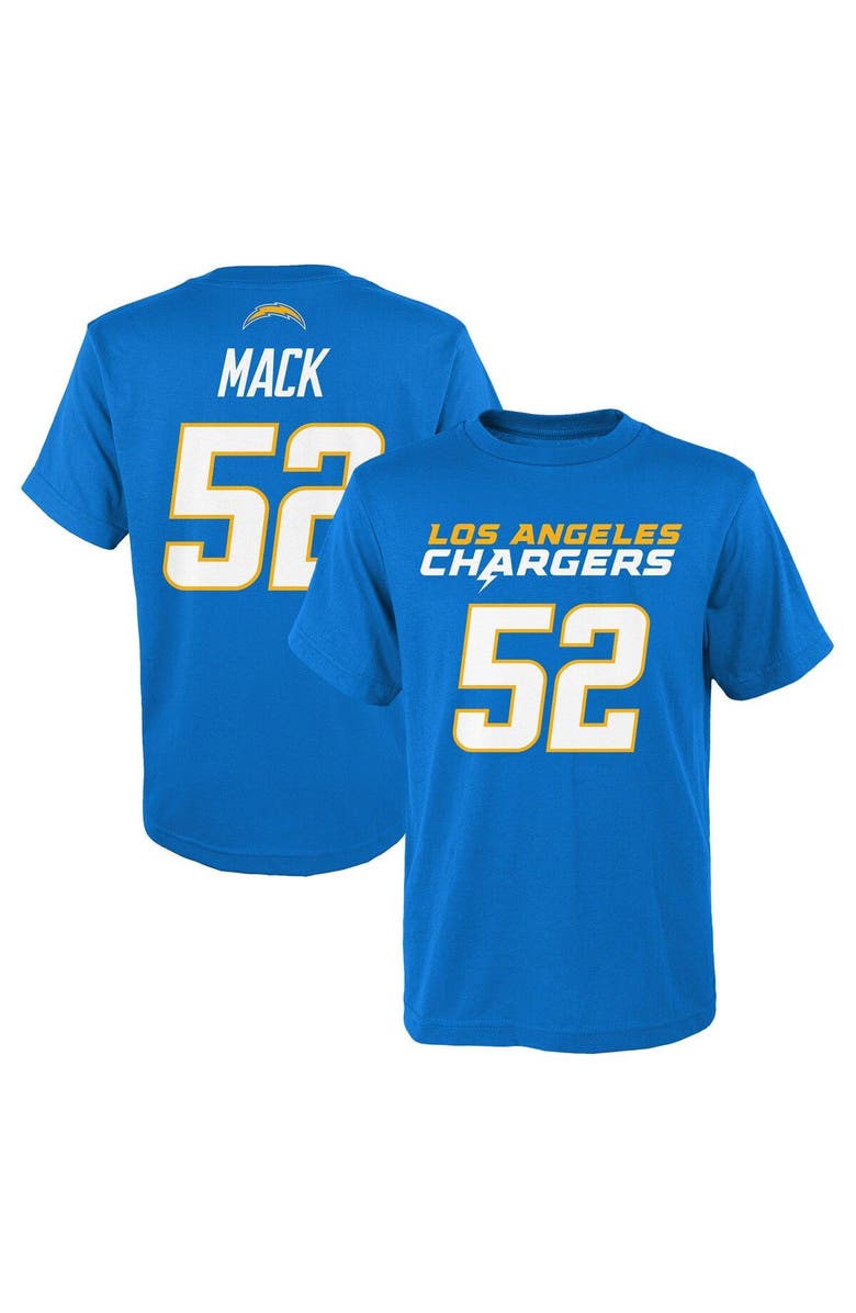 Outerstuff Youth Khalil Mack Powder Blue Los Angeles Chargers Mainliner Player Name & Number T-Shirt, Main, color, Powder Blue