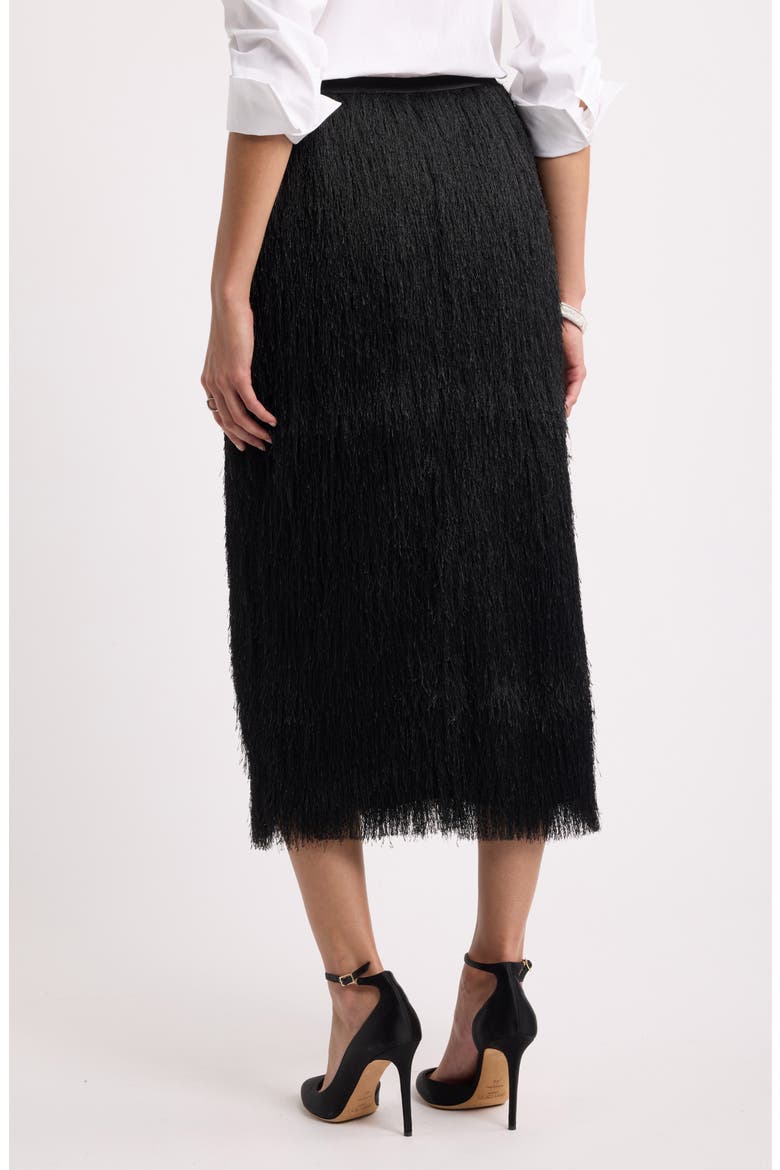 Fringe Column Midi Skirt, Alternate, color, BLACK