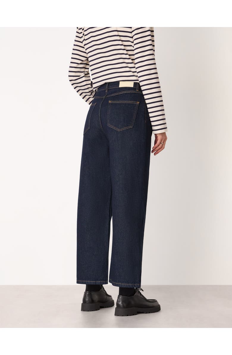 Whistles Straight Ankle Length Jeans, Alternate, color, Dark Denim