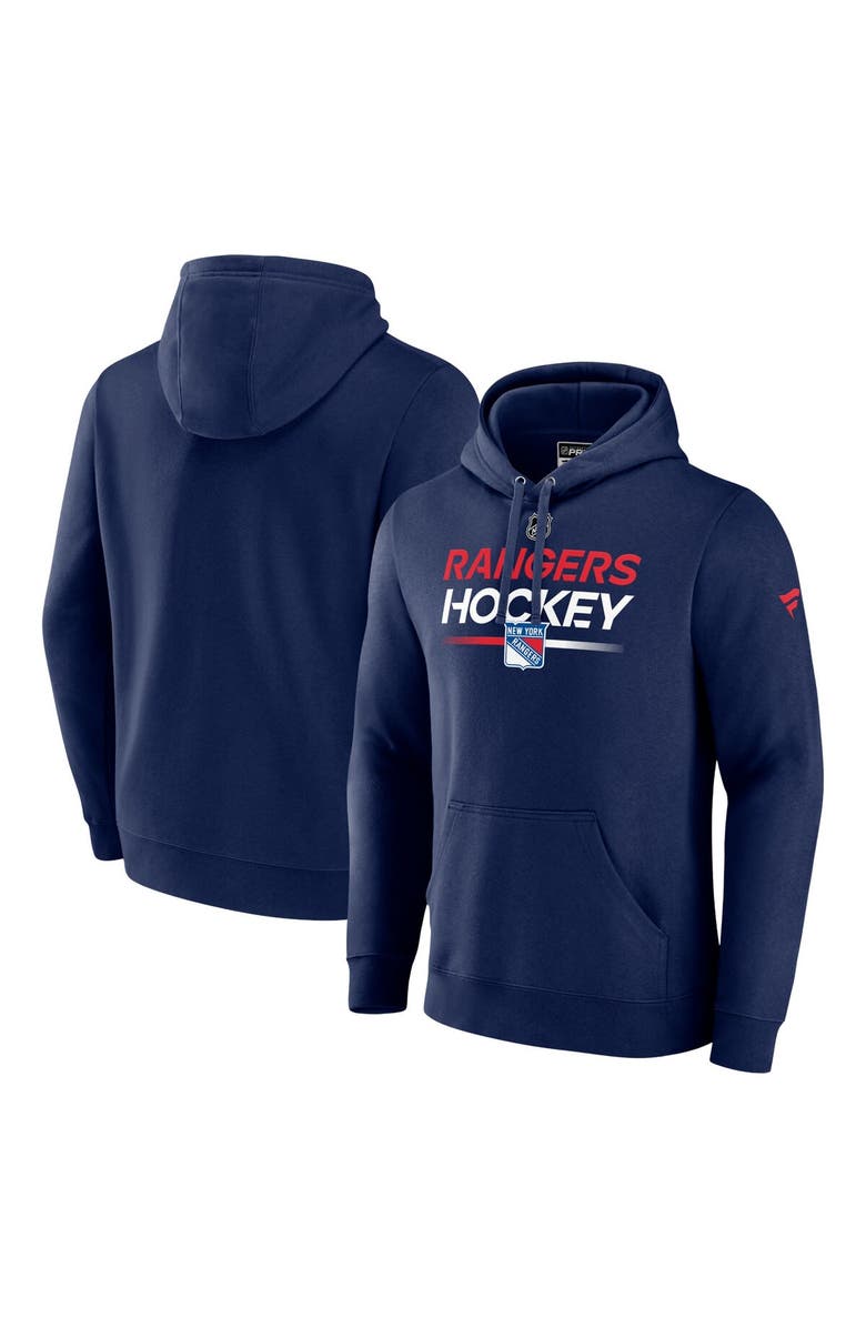 FANATICS Men's Fanatics Branded Navy New York Rangers Authentic Pro Pullover Hoodie, Main, color,