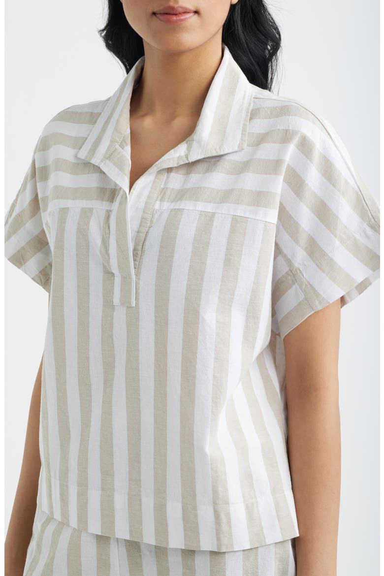 Relaxed Stripe Shirt, Alternate, color, SAND