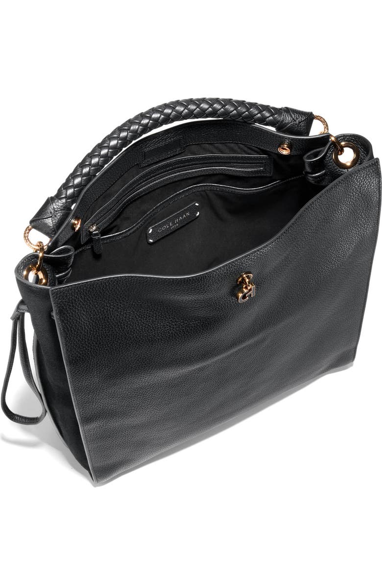 Cole Haan Charissa Leather Shopper Bag, Alternate, color, Black