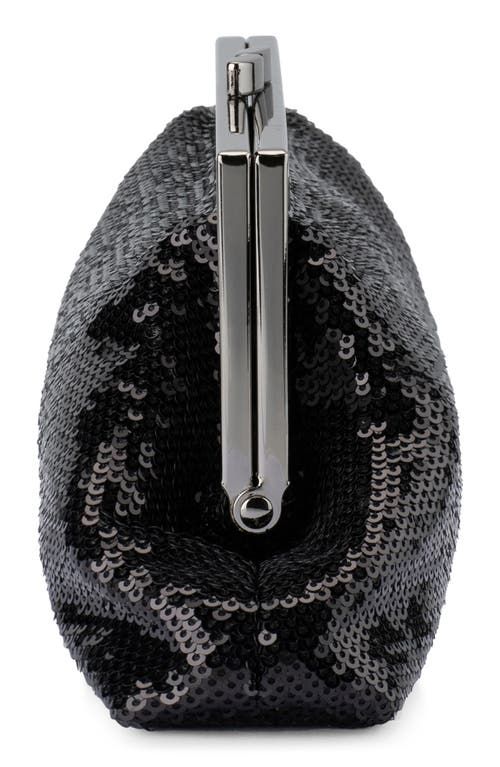 Olga Berg Zephyr Sequin Clutch In Black
