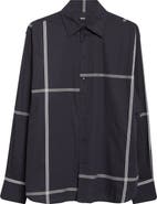 BOSS Saturday Asymmetric Check Cotton Button-Up Shirt