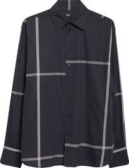 BOSS Saturday Asymmetric Check Cotton Button-Up Shirt