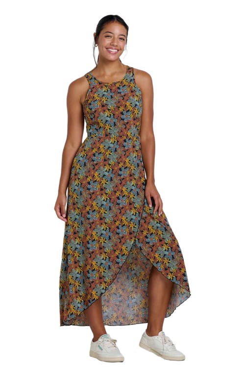 Toad & Co Sunkissed Maxi Dress in Black Floral Dot Print 