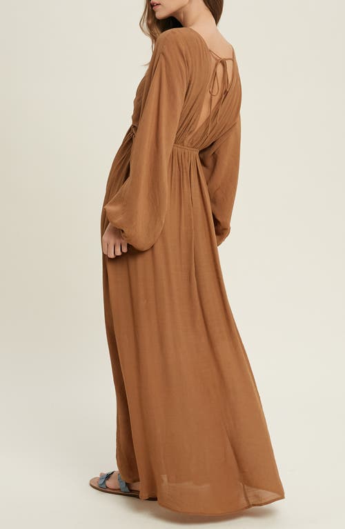 WISHLIST WISHLIST V-NECK LONG SLEEVE MAXI DRESS